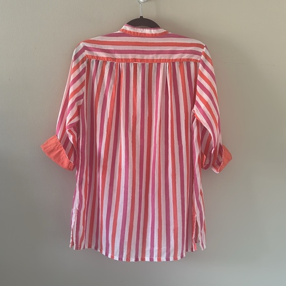 Roller Rabbit Striped Cotton Tunic Top Sz Small Coastal Resortwear Chic Preppy - Picture 3 of 11
